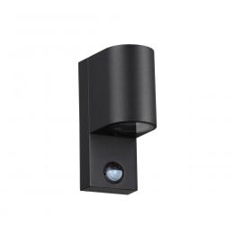 Odeon light 4390/1W HIGHTECH ODL23 633 черный/металл/пвх стойкий к УФ излучению Настенный светильник с датчиком движения IP44 LED GU10 14W MOTTO  купить